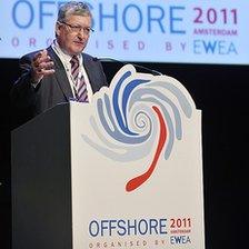 Fergus Ewing speaking at the European Wind Energy Association offshore wind conference in Amsterdam