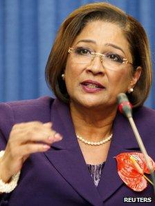Trinidad Prime Minister Kamla Persad-Bissessar on 24 November