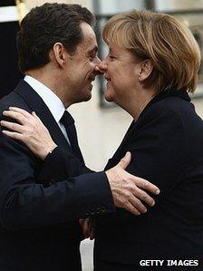 President Nicolas Sarkozy and Chancellor Angela Merkel. 5 Dec 2011