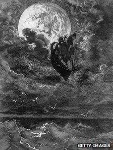 Gustav Dore illustration of ship sailing to the Moon