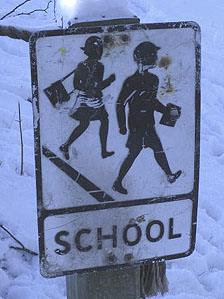 An old school sign