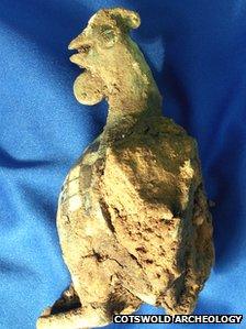 Enamelled cockerel found by Cotswold Archaeology