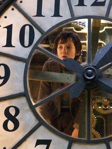 Asa Butterfield portrays Hugo Cabret in a scene from Hugo