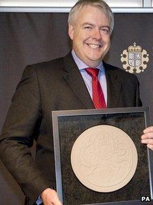 Carwyn Jones with the new Welsh seal