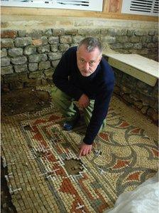 Chris Cleere and a mosaic