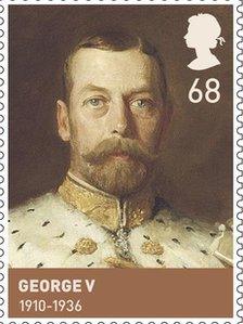 Stamp featuring George V