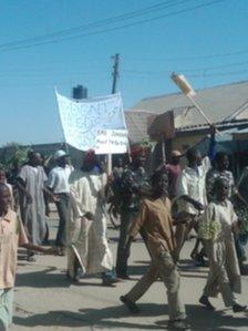 Fuel protest in Kano.