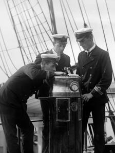 Lt Harry Pennell, Commander of the Terra Nova Expedition, Lt Campbell Victor Campbell, the First Officer, and Lt Teddy Evans, second-in-command, of the expedition led by Captain Robert Falcon Scott to the Antarctic