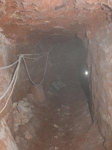 The passageway was about 4ft (1.2m) tall