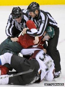 Ice hockey fight