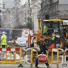 Work on the burst main