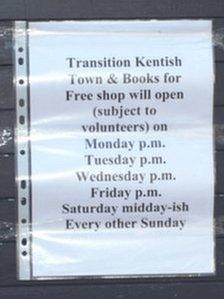 Opening hours for a charity shop in Camden, London