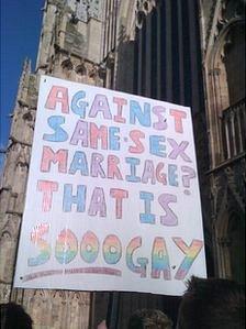 Protest outside York Minster