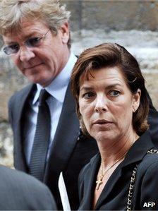 File pic: Princess Caroline of Monaco and her husband Prince Ernst August of Hanover at a funeral in Paris, July 2007