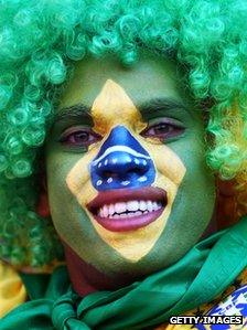 A Brazilian fan at the 2010 Fifa World Cup in South Africa