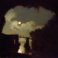 Bridge through a cavern by Joseph Wright