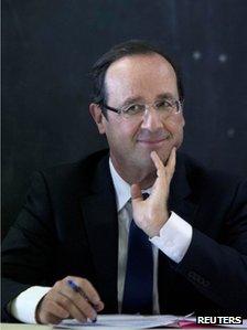 Francois Hollande in Bonneuil-sur-Marne, Paris, 20 February