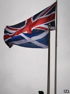 Flags flying in Edinburgh