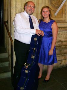 Beth Rose and her father after their only other joint performance , in London