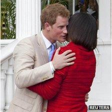 Prince Harry and Jamaican Prime Minister Portia Simpson Miller