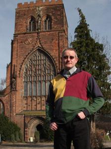 Reverend Paul Firmin outside Shrewsbury Abbey