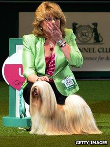 Lhasa Apso Elizabeth and her owner Margaret Anderson