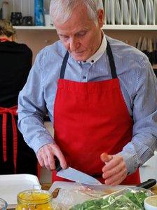 Patrick Tune chopping a chilli at the Ministry of Food in Rotherham