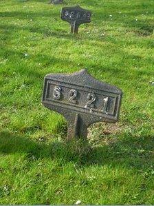 Grave markers. Photo: Sunderland Council