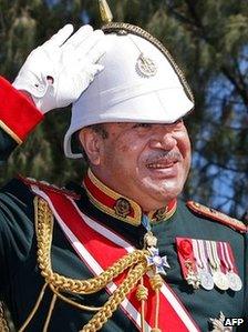 File photo of Tonga's King George Tupou V from August 2008