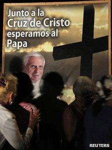 Poster for Pope's visit in Havana