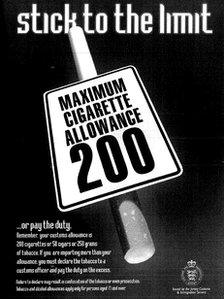 Customs cigarette limits poster