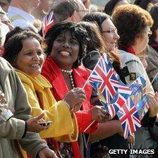 Crowds gather as Queen Elizabeth II arrives in Valentine"s Park Redbridge