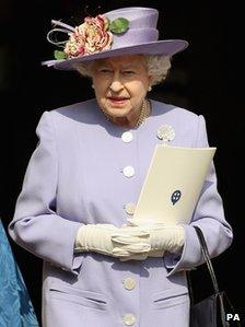 The Queen leaves St George's Chapel, Windsor Castle