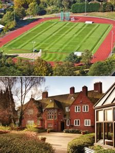 University of Birmingham running track and Conference Park buildings