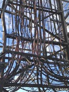 Damaged cables - image courtesy Celador