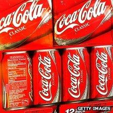 Cans of Coca-Cola Classic