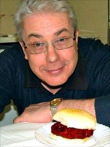 Prof Garry Duthie with turkey and beetroot burger