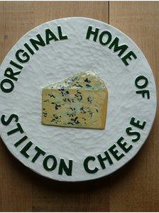 Plaque saying Original Home of Stilton Cheese