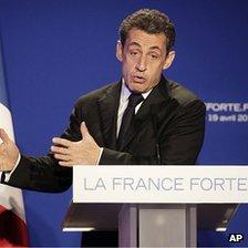 President Sarkozy speaking in St Maurice near Paris, 19 Apr 12