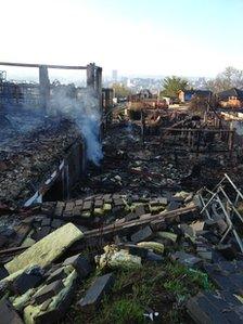 Aftermath of fire at Sheffield Ski Village