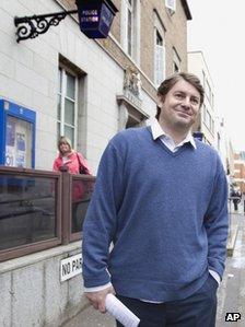 Charlie Brooks leaving Hammersmith Police station