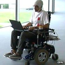 Man sits in thought-controlled wheelchair