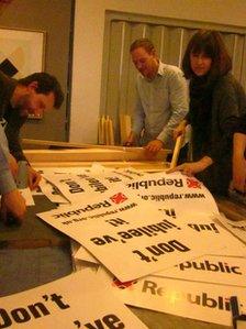 Republic making placards