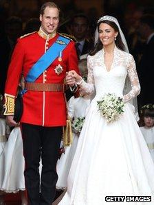 Duke and Duchess of Cambridge on wedding day