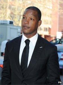 Titus Bramble arriving at Teesside Crown Court