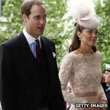 The Duke and Duchess of Cambridge arriving at St Paul's Cathedral