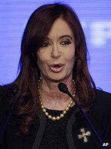 Argentine President Cristina Fernandez - file photo