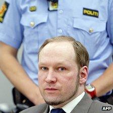 Anders Behring Breivik in court in Oslo, 6 June 12