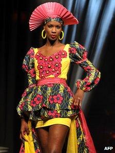 Model at Senegalese fashion show