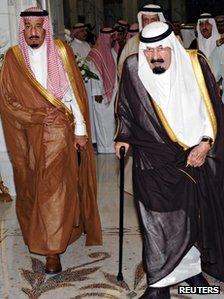 King Abdullah and Prince Salman arrive in Mecca, 17 June